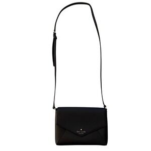 Kate Spade Black Saffiano Leather Crossbody Bag Envelope Flap Small Purse